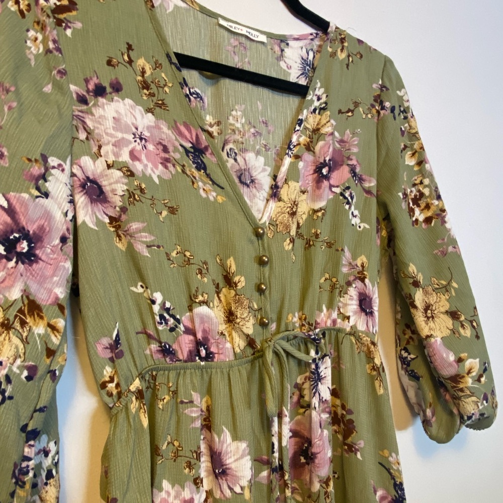 Green prairie maxi dress